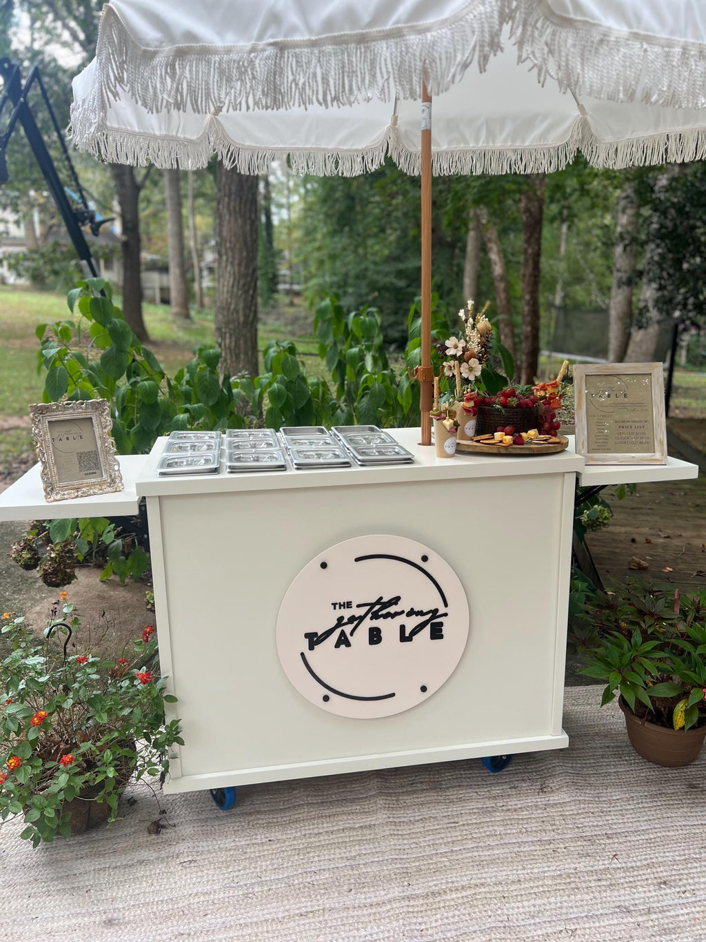Foldable Food Cart for Charcuterie, Caviar, Churros and Hot Dogs