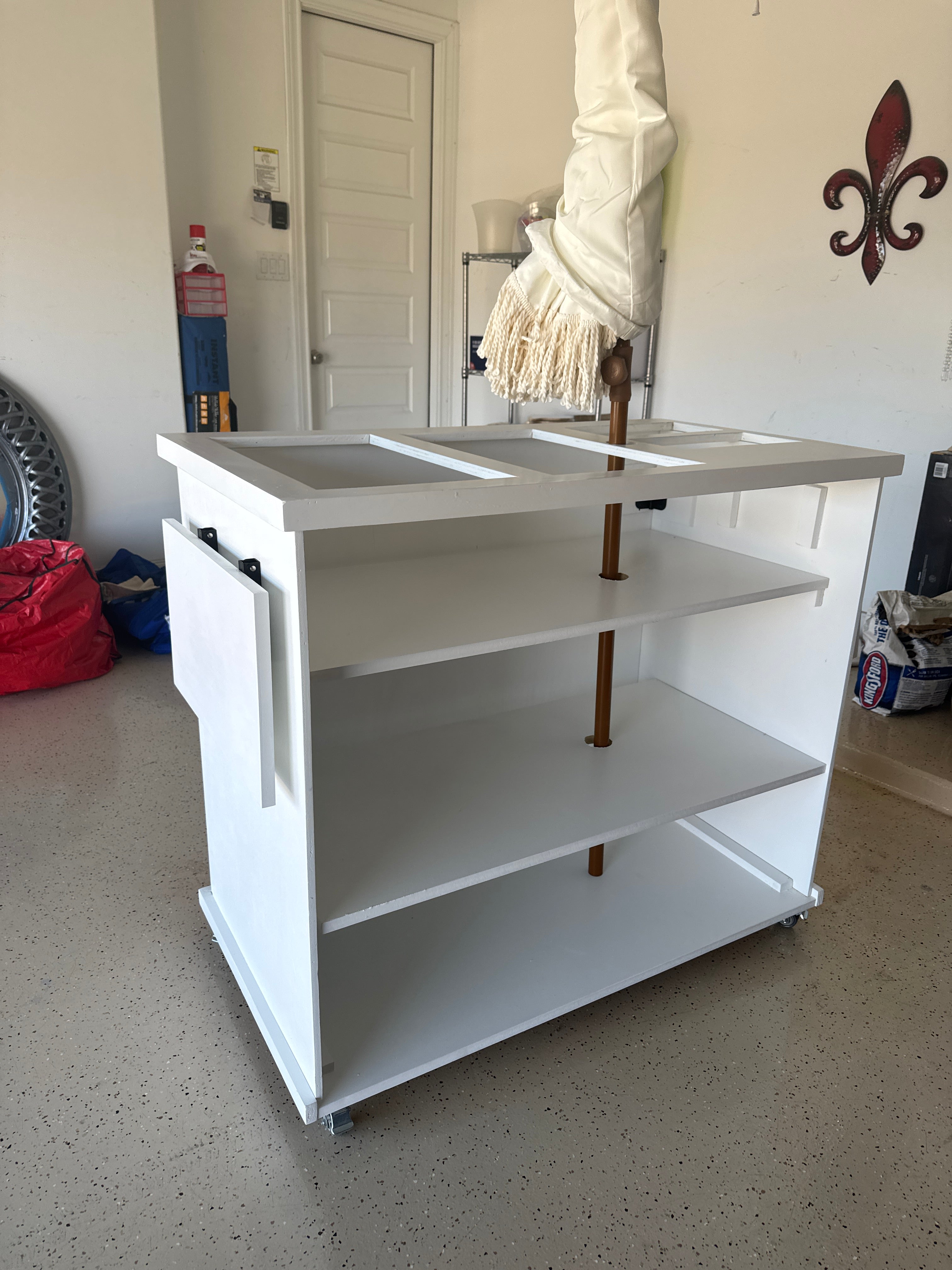 Foldable Charcuterie Cart with Side Shelves and Wheels
