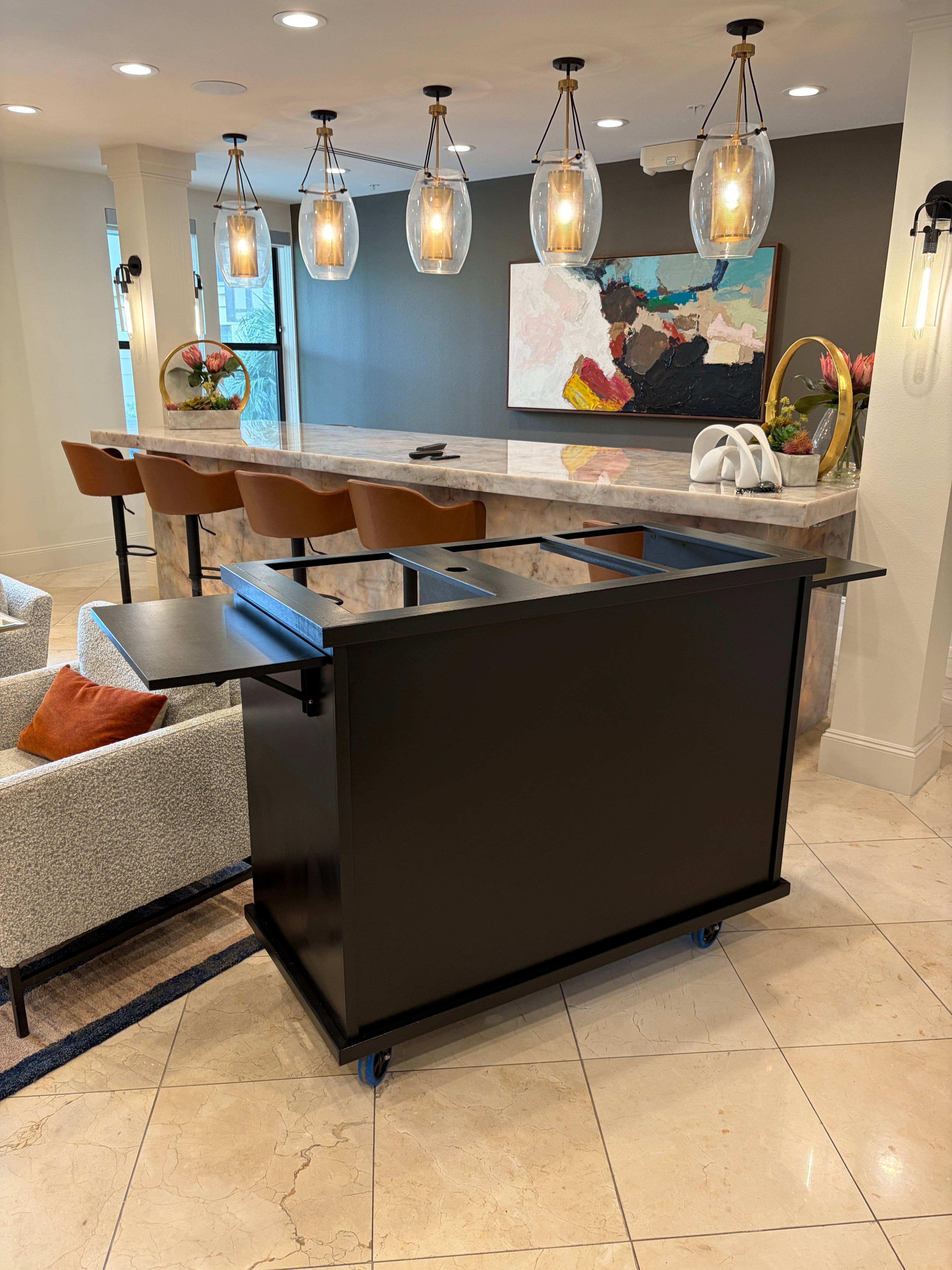 Collapsible Charcuterie Cart with Wheels