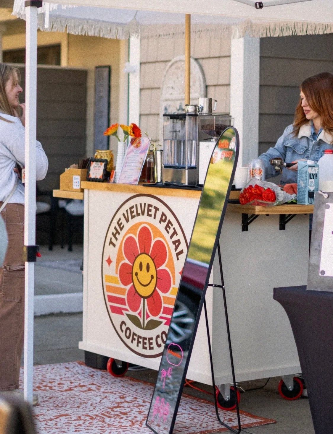 Collapsible Coffee Cart with Wheels