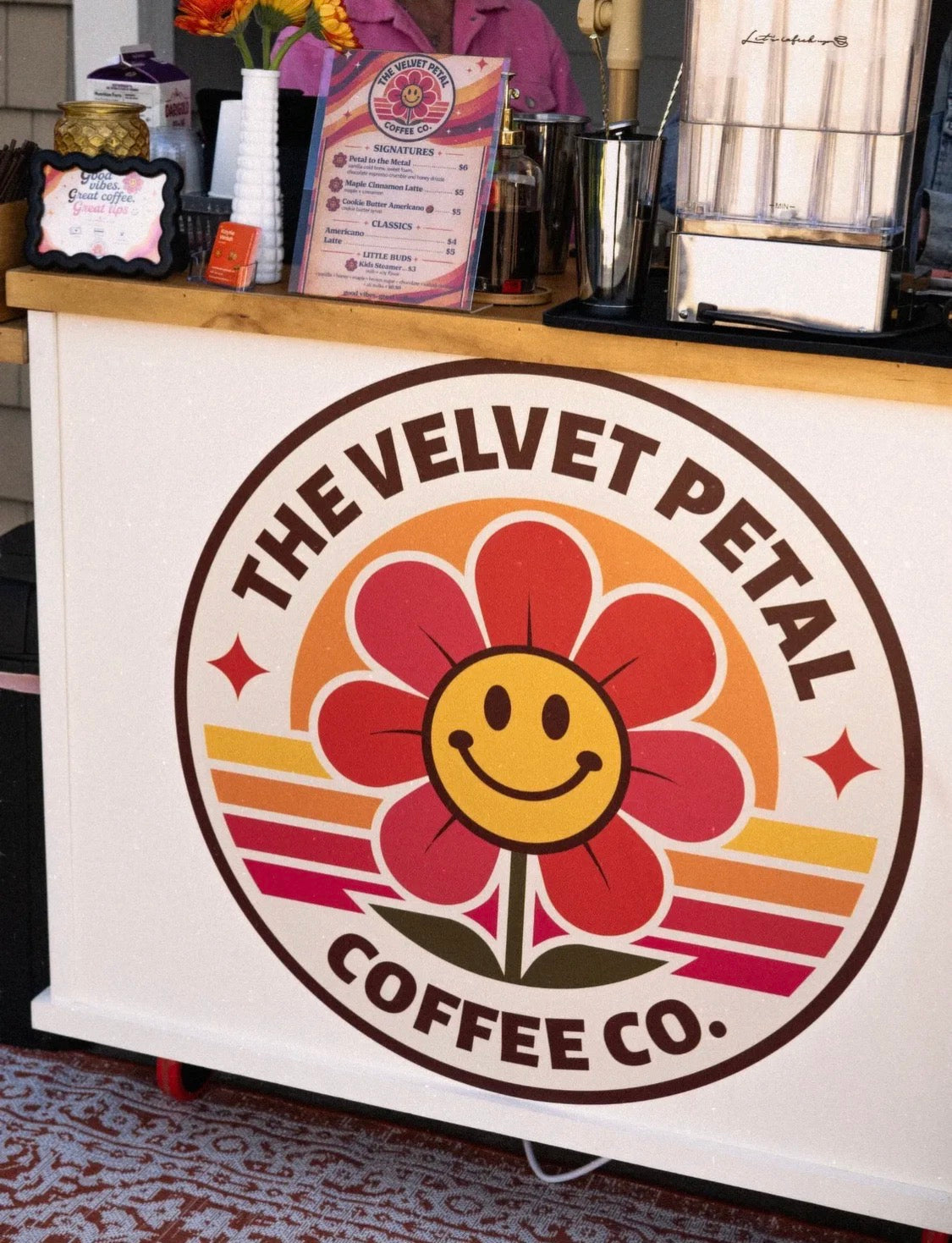Collapsible Coffee Cart with Wheels