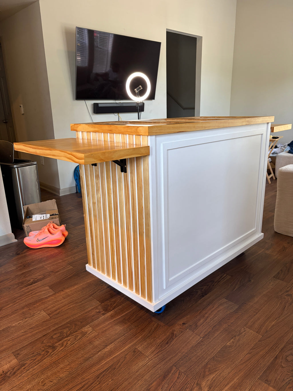 Charcuterie Cart With Pine Slats and Frame